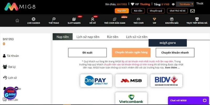 Giới thiệu về nhà cái nạp tiền Mig8